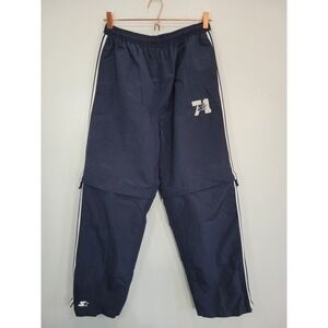 Vintage Y2K Preppy Starter Mens Athletic Track Pants Navy Blue Zip Off Sz Medium